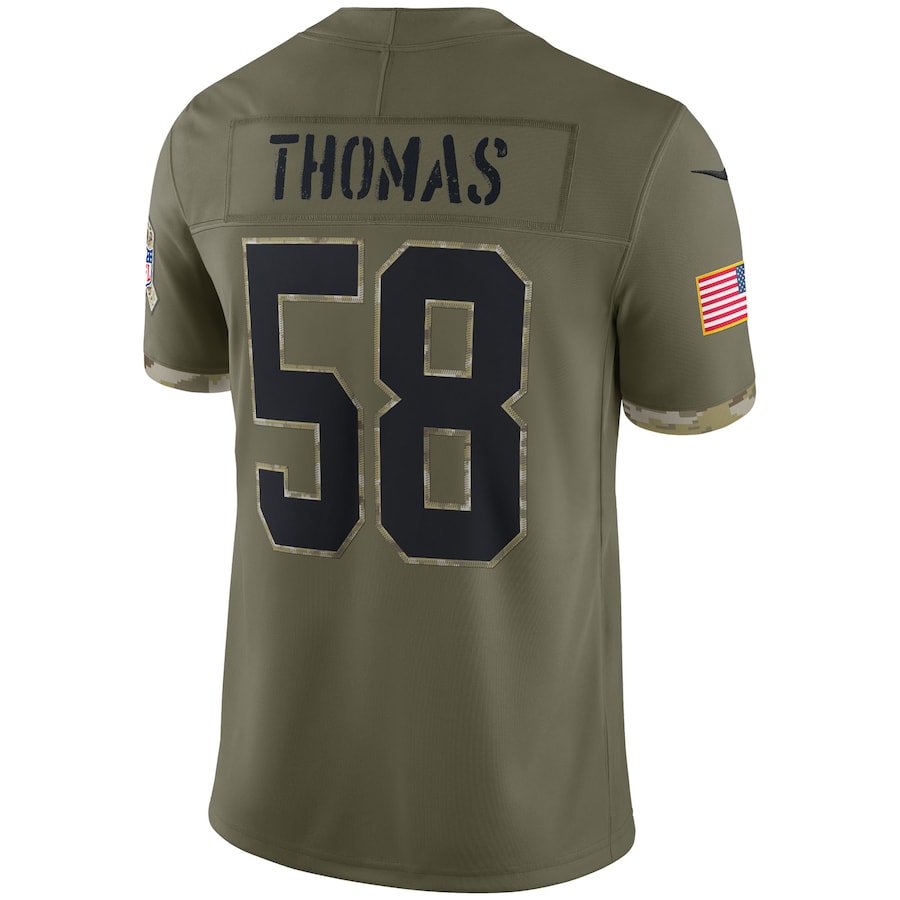 Derrick Thomas Kansas City Chiefs Salute To Service Retired Player Limited Jersey - Olive