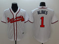 Men's Atlanta Braves Ozzie Albies #1 White Replica Player Jersey