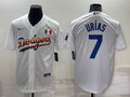 Men's Los Angeles Dodgers Julio Urias #7 White Authentic Game Jersey1