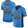 Custom Powder Blue Navy-Gold Drift Fashion Football Jersey