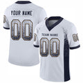 Custom White Navy-Old Gold Drift Fashion Football Jersey