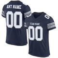 Custom Navy White-Light Gray Mesh Authentic Football Jersey