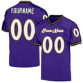 Custom Purple White-Old Gold Mesh Authentic Throwback Football Jersey
