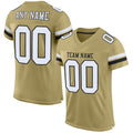 Custom Vegas Gold White-Black Mesh Authentic Football Jersey